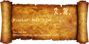 Kuster Mária névjegykártya